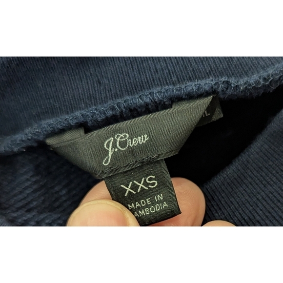 J. Crew Navy Le Ski? Oui Oui Terry Embroidered Crewneck Sweatshirt XXS - Picture 4 of 8